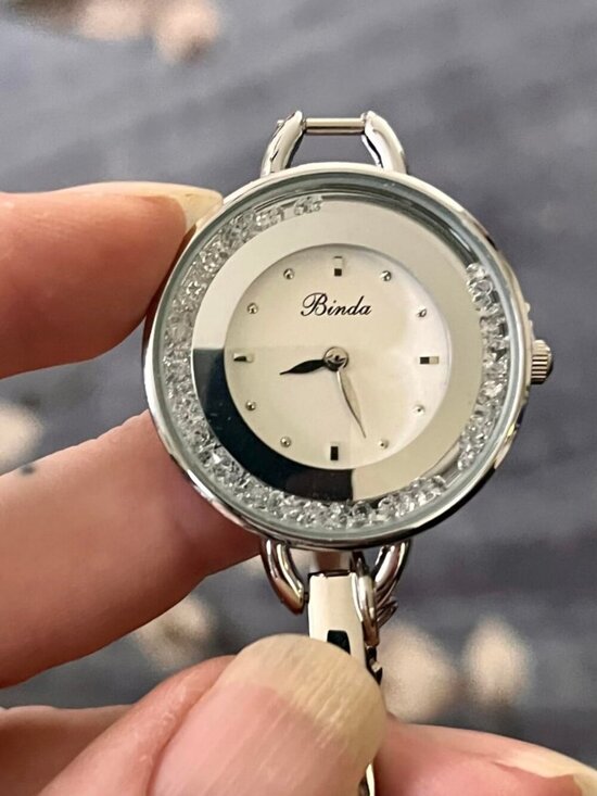 Binda Womens All Silver Quartz Stainless Steel Bracelet Elegant Dial Round Watch main image 7